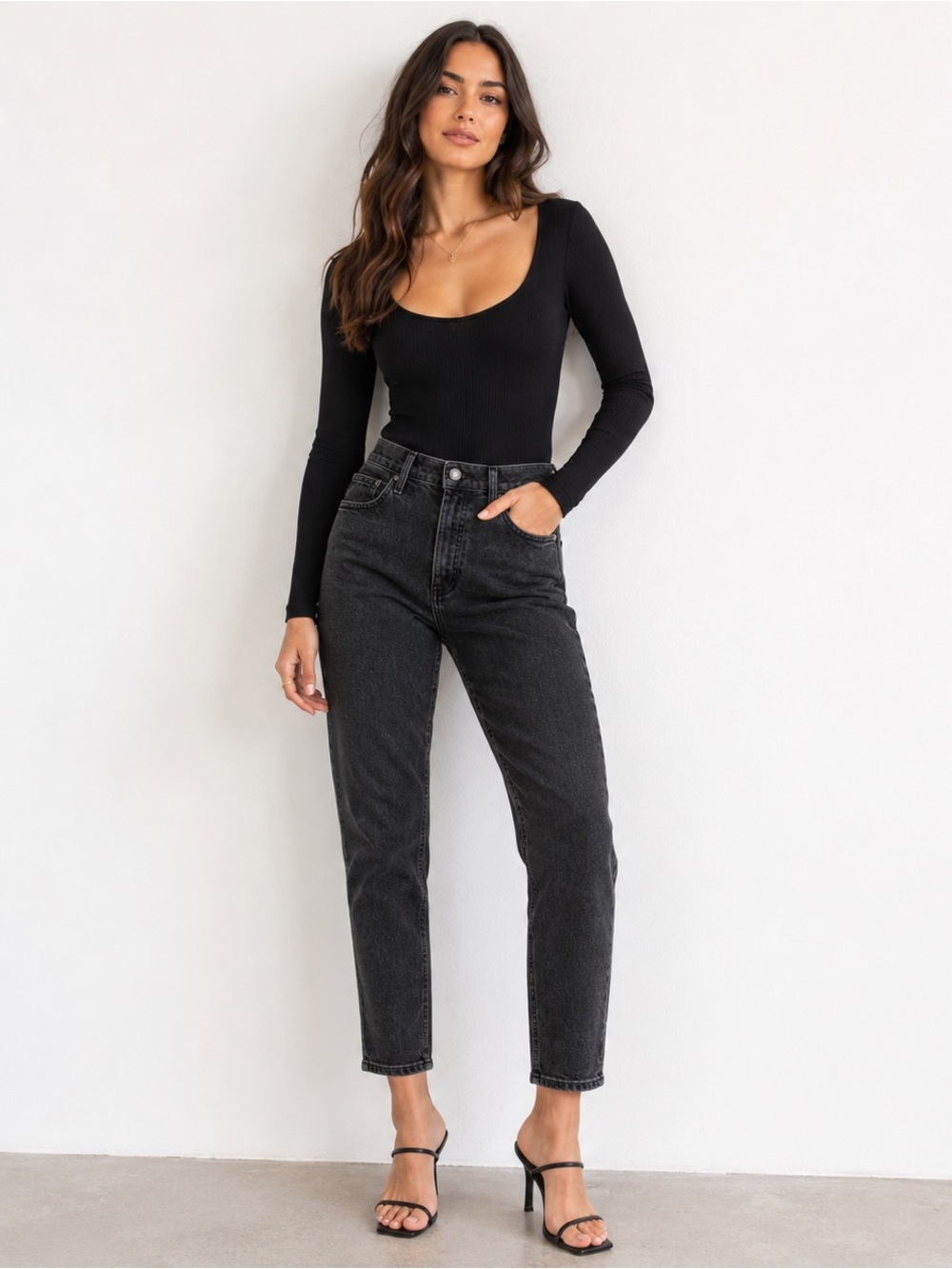 AGOLDE Nico High Rise Slim Jeans Size 25 Washed Black Button Fly Cropped Ankle
